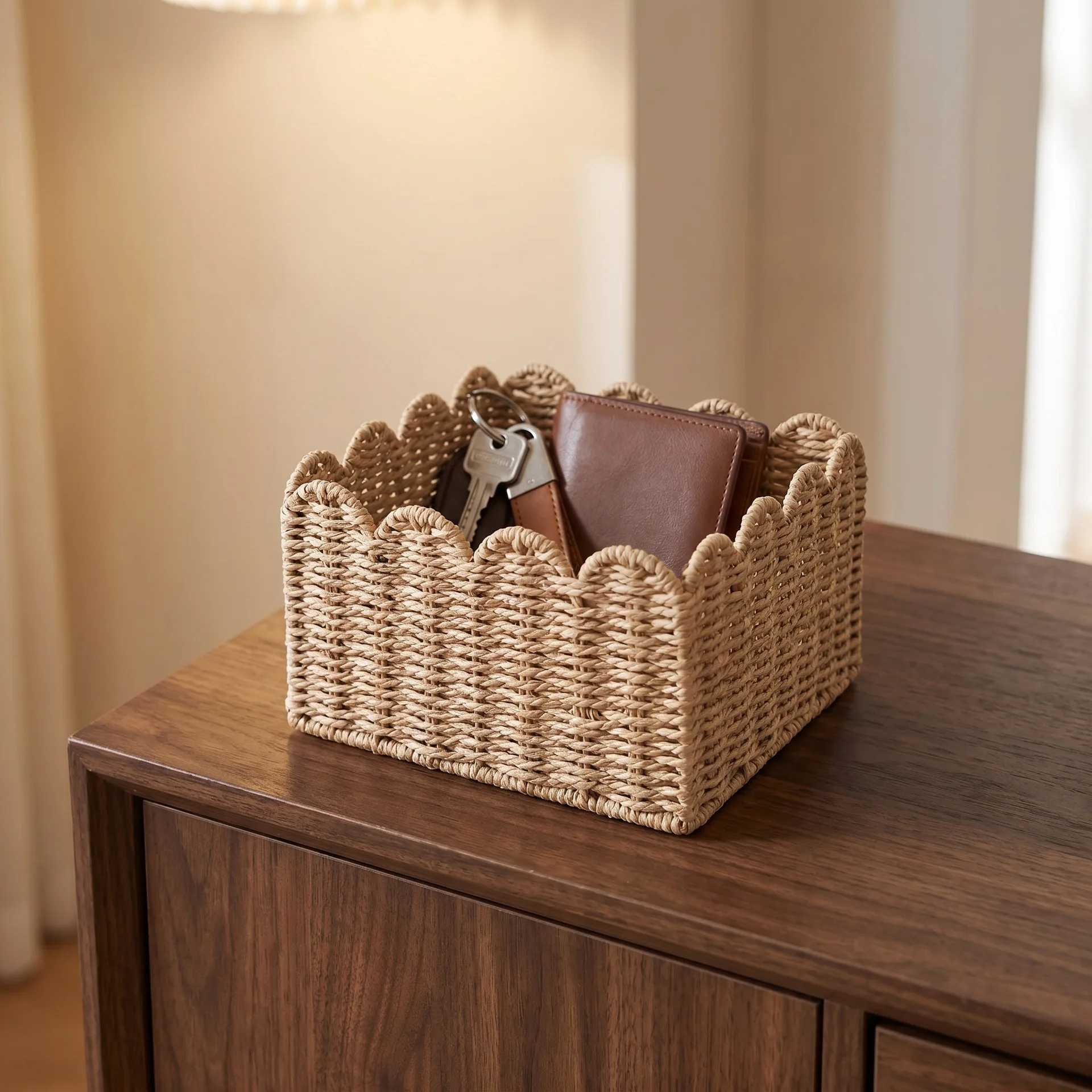 Paper rope woven storage basket Large capacity Clothes sorting storage basket Snack storage bucket