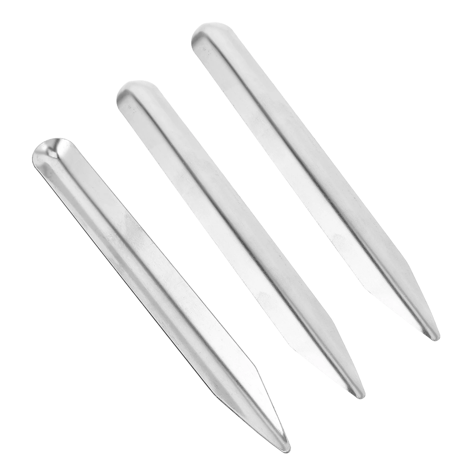 

3pcs Stainless Steel Lab Scoop With Rounded Pointed Ends For Powder Paste Mixing Transferring, Dual-End Metal Scoop Spatula For