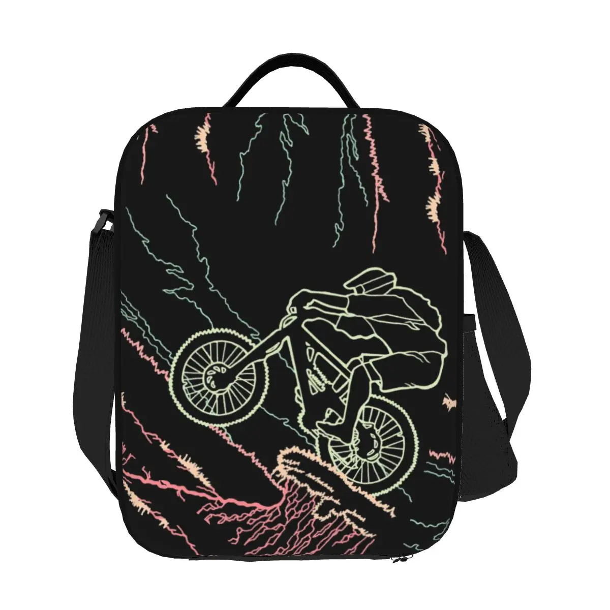 

Custom Mountain Biker Bicycle Insulated Lunch Bags for Women Bike Rider Cooler Thermal Food Bento Box Kids School Children
