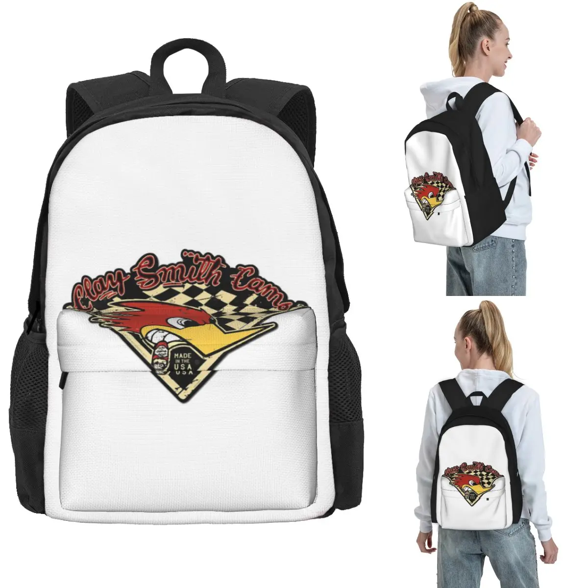 

Made In The USA Street Mr.Horsepower Clay Smith Cams Backpack Hot Sale Daypack Large Capacity Kids BookBag for Men Women