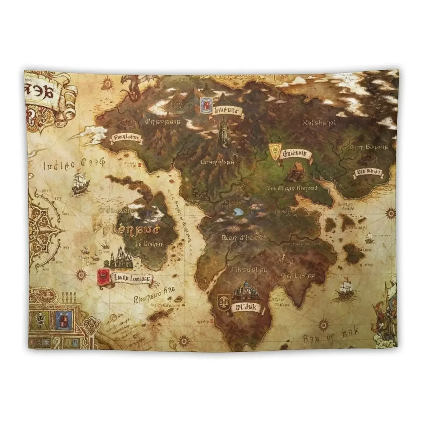 

Eorzea FFXIV Map Tapestry Room Decor For Girls Room Decor Aesthetic Room Decor Tapestry