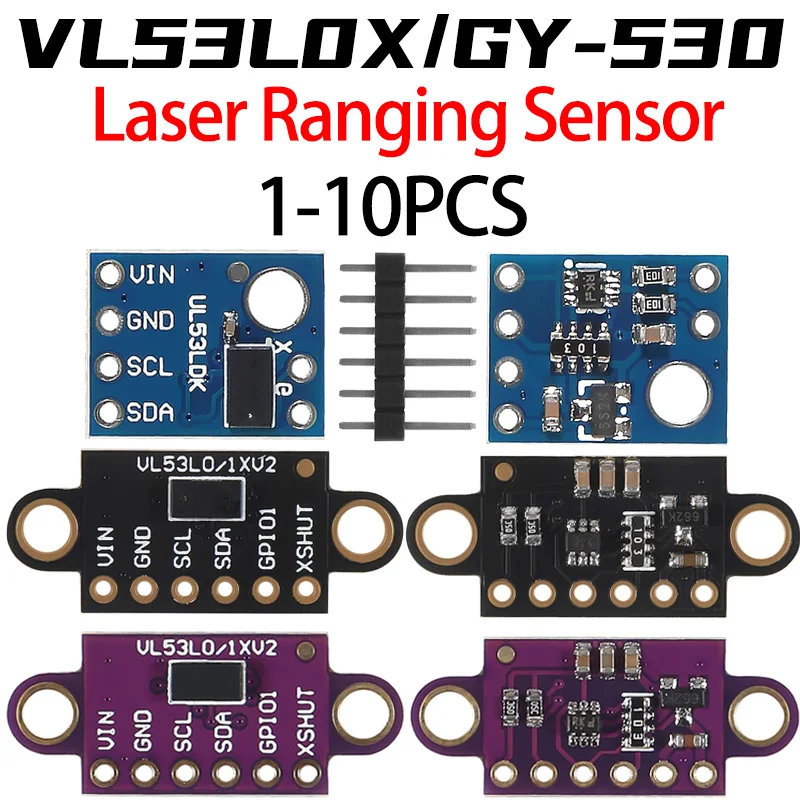 VL53L0X Time-of-Flight (ToF) Laser Ranging Sensor Breakout 940nm GY-VL53L0XV2 Laser Distance Module I2C IIC 3.3V/5V