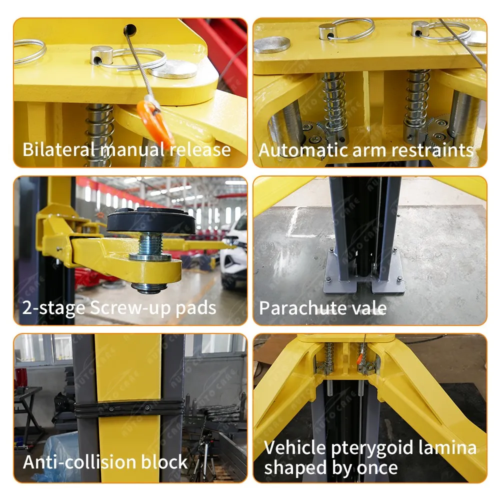 

4000/5000KG Asymmetric Clear Floor Two Post Lift 2 Side Manual Release Gantry Vehicle Hoists for Automobile Workshops