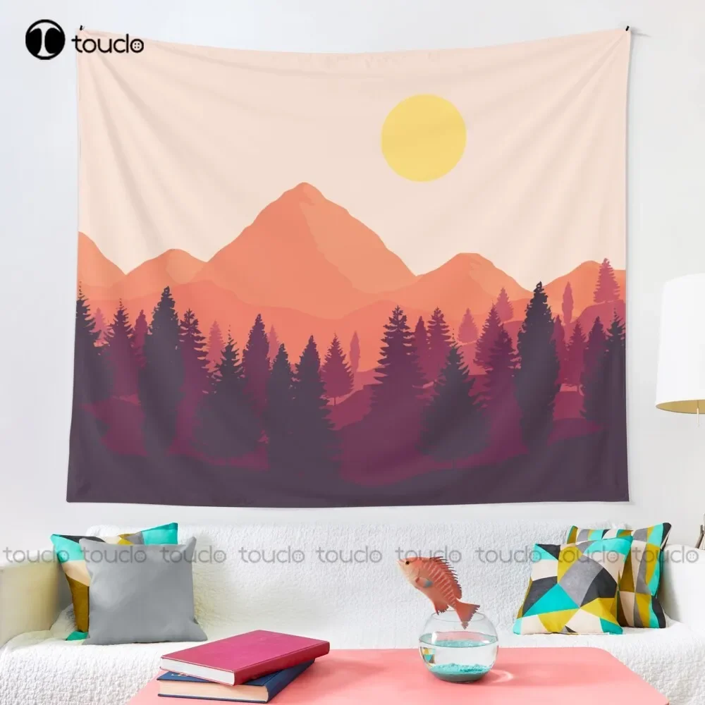 Forest Mountain Horizon Tapestry Blue Tapestry Tapestry Wall Hanging For Living Room Bedroom Dorm Room Home Decor Wall Covering