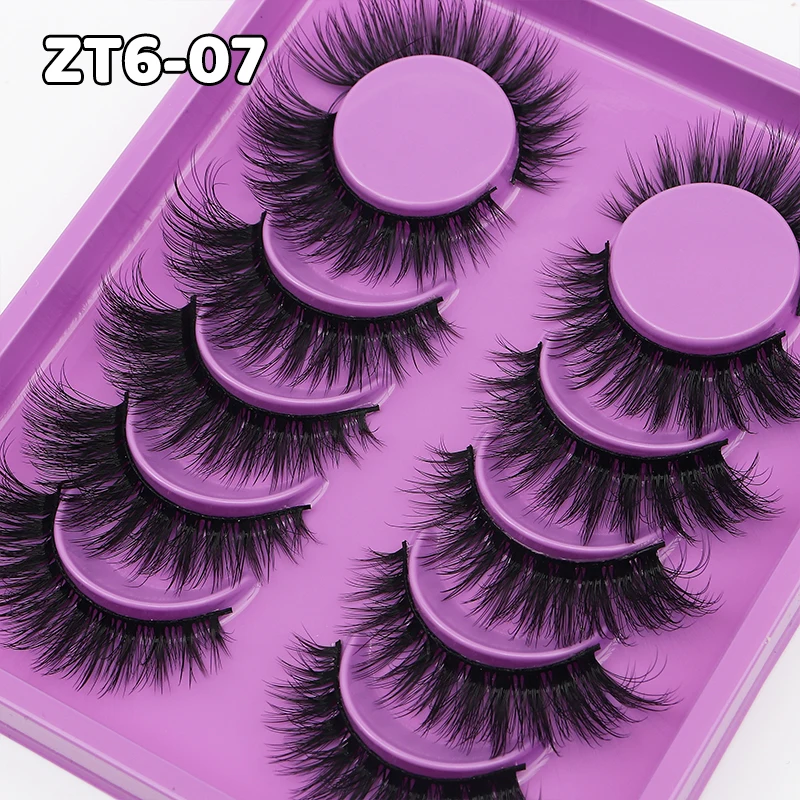 DINGSEN 6 Paar 3D 5D natürliche Wimpern farbige braune Wimpern Volumenwimpern Frau Make-up falsche Wimpernverlängerung – Detail 10