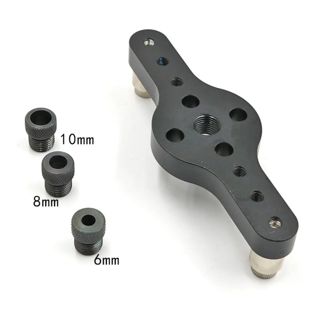 6/8/10mm โลหะผสมแนวตั้ง Jig ไม้ Dowel เจาะรูท่องเที่ยว Jig เจาะชุด Bit Joinery ระบบไม้เจาะ Locator