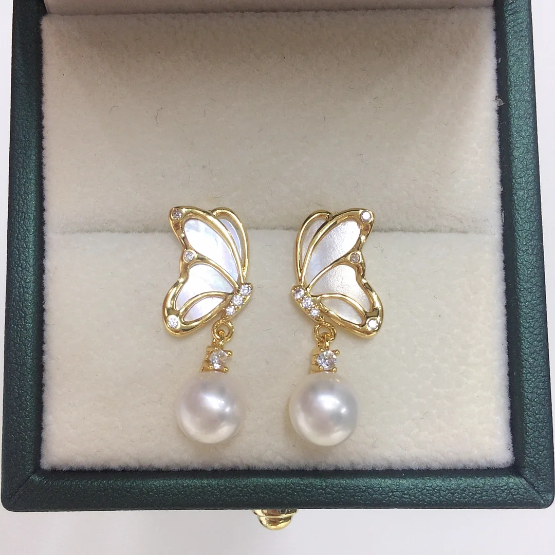 

WT-MPE175 Special Tiny Wonderful Mother Of Pearl Earrings With 925 Silver Pin For Girls Birthday Gifts