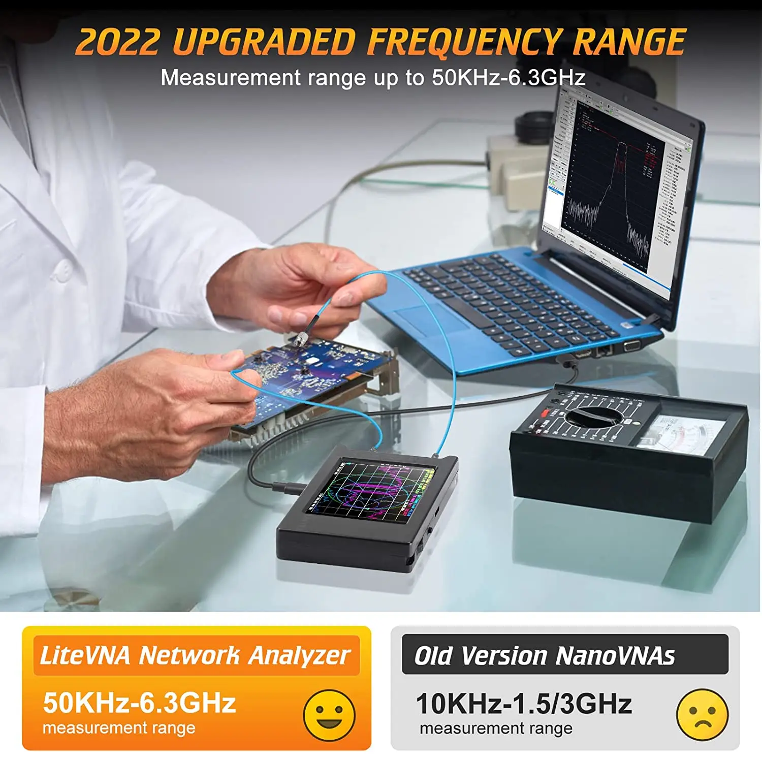 Imagem -05 - Nanovna Vector Network Antenna Analyzer 50khz63 Ghz Medida s Parâmetros hf Vhf Uhf Swr Fase Delay Smith Chart Atualizado Novo