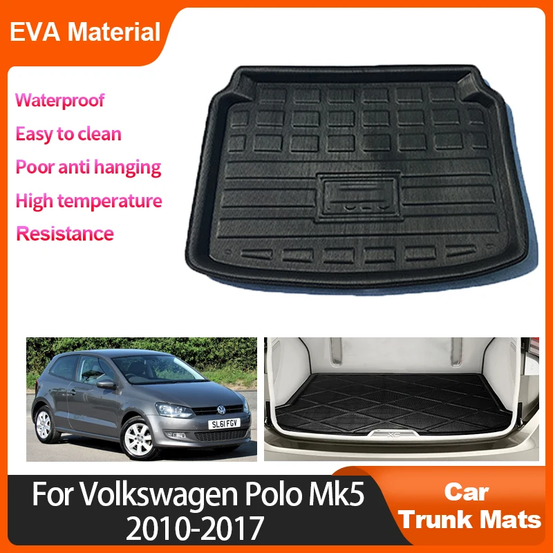 

Auto Trunk Mat For Volkswagen VW Polo 5 Mk5 6R 6C 2010-2017 2013 2012 2011 Car Rear Cargo Liner Waterproof Protector Storage Pad