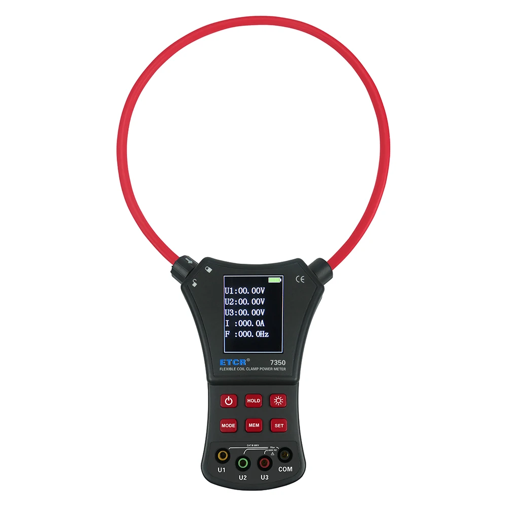 ETCR7350 AC 0.0A ~ 6000A Large Coil Flexible Clamp Power Meter Three Phase Sequence Voltage Leakage Current Frequency Tester