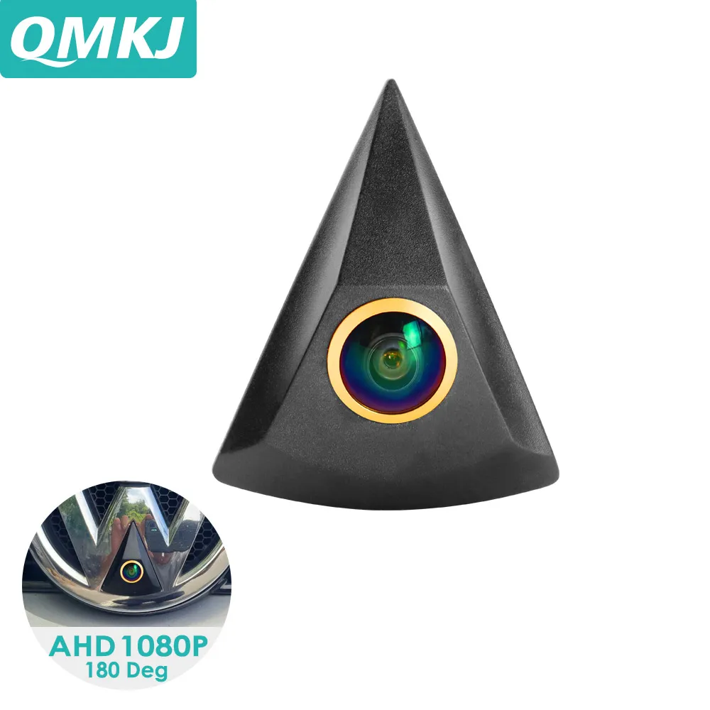 QMKJ AHD 1080P Car CCD Front View Camera For Passat B5 B6 B7 Tiguan Golf MK5 MK6 Touran Polo Sedan Beetle Golden Len Logo Camera