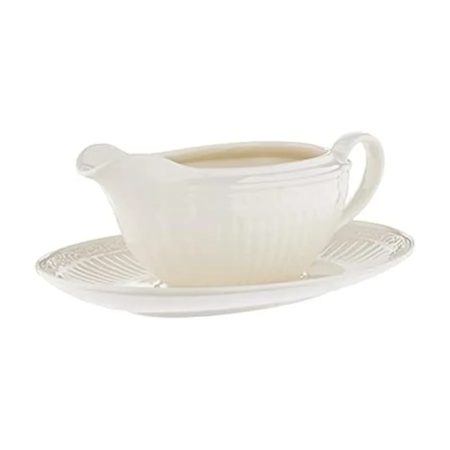 

Italian Countryside Gravy Boat and Saucer Set White -