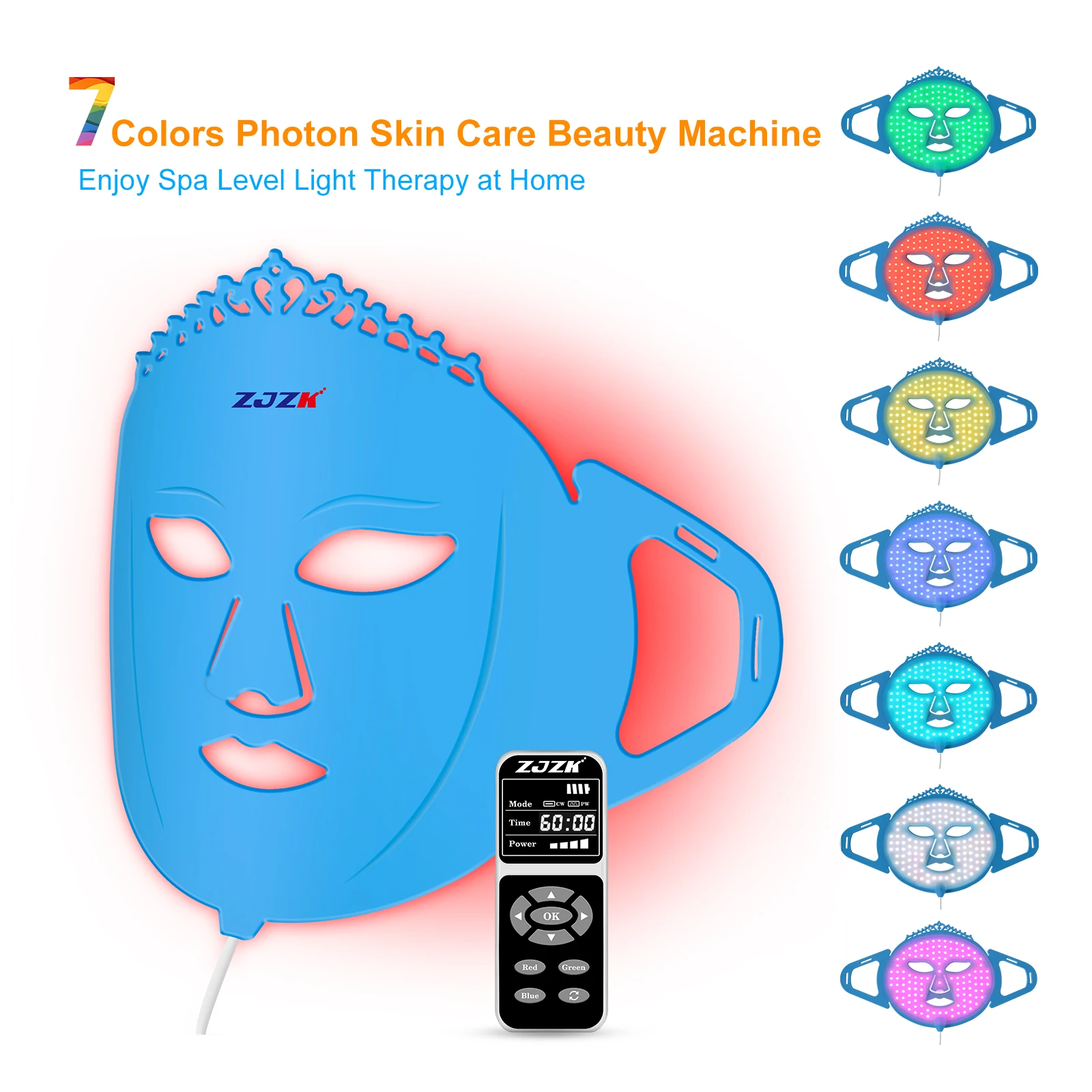 

ZJZK 660nm Red Light Therapy Blanket 7 Color LED Face 850nmx120chips+940nmx120chips Mask Tools For Skincare Anti-Inflammatory