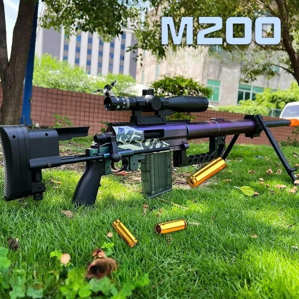 M200 Shell Throwing Soft Bullet Toy Gun Boys Diy Assembly Sniper Rifle Model Manual Loading Can Fire Christmas Gift for Children