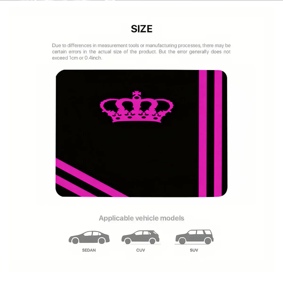 Pink Crown Stripe Car Trunk Mat Universal Fit Non-Slip Waterproof Cargo Liner for Sedan SUV CUV Interior Protection Accessories view 6
