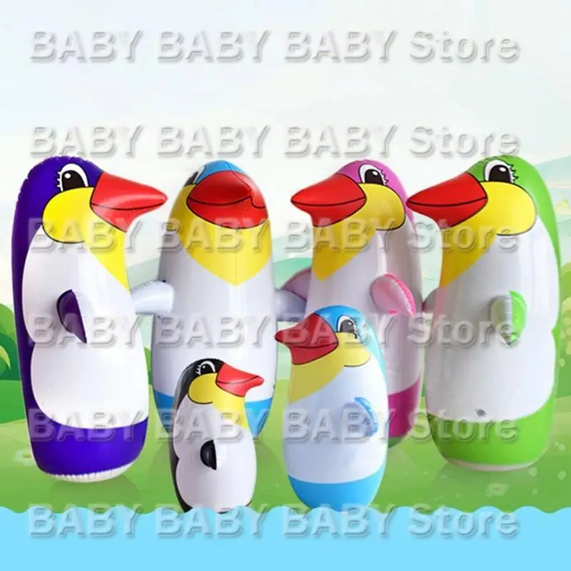 Q81A 36 سم/45 سم/70 سم بلعبة PVC قابلة للنفخ من أجل إبداع الحياة الكارتون Penguin Tumbler للأطفال هدايا الأطفال.
