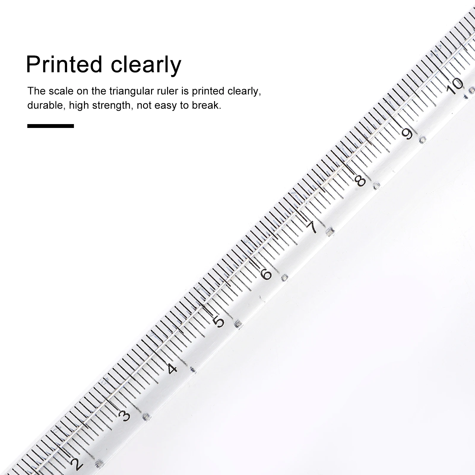 8Pcs Clear Triangular Ruler Set Precision Scale Rulers for School Drawing Technical Classroom Use