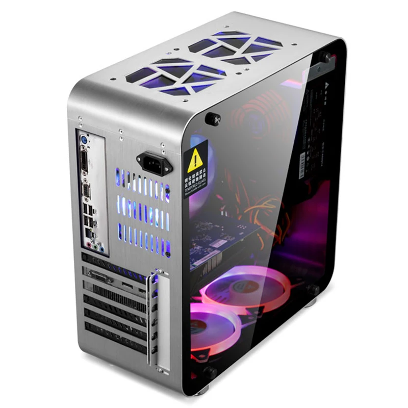 Gouden Veld Mate4 Aluminium Gehard Glas Side Penetratie Mini Computer Kleine Case Atx/Matx/Mini-Itx