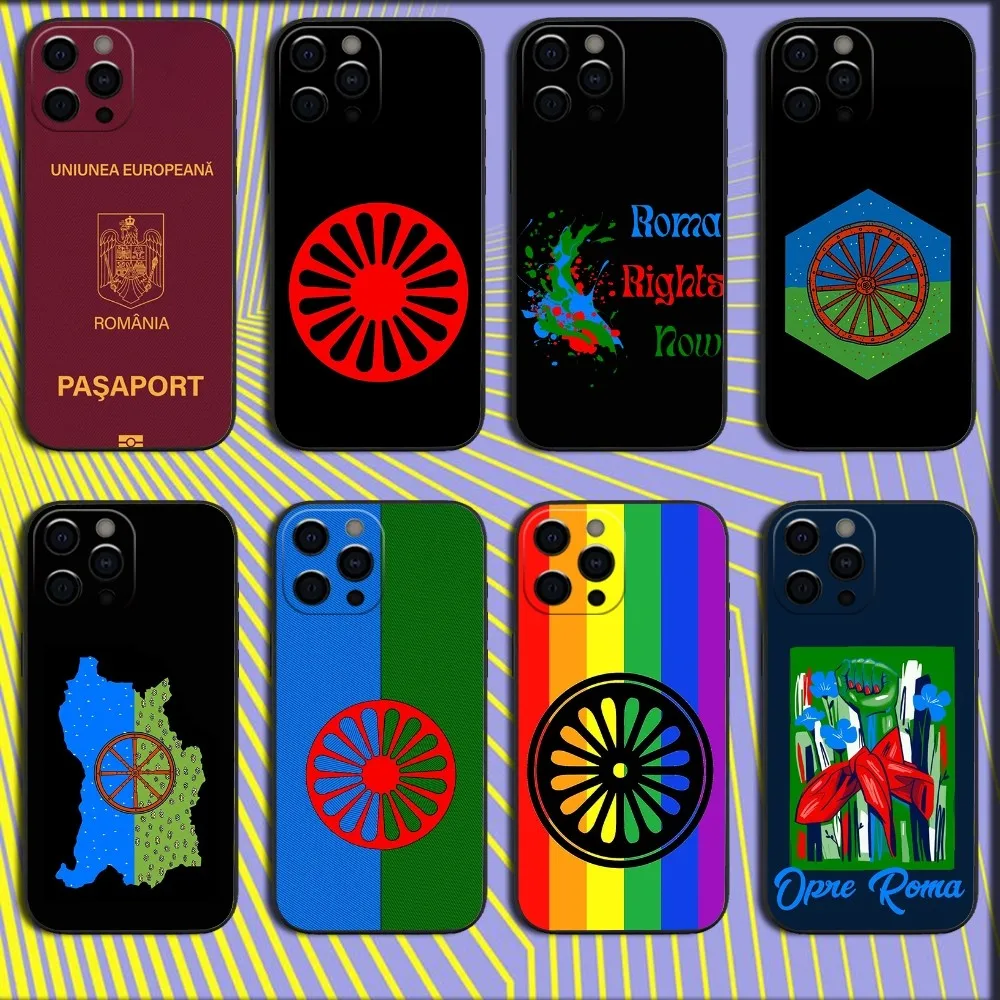 Gypsy Romani Roma Flag Passport Phone Case For iPhone 16,15,14,13,12,11,Pro,X,XS,Max,XR,Plus,Mini Soft Black Cover