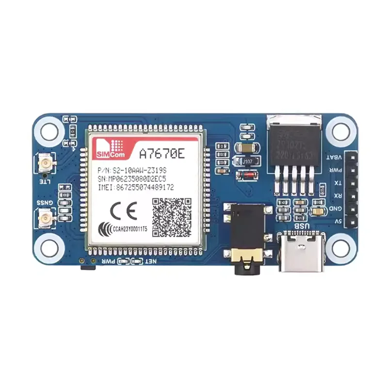 placa de desenvolvimento de expansao para raspberry pi a7670e 4g lte cat1 hat gsm gprs gnss zero wh 01