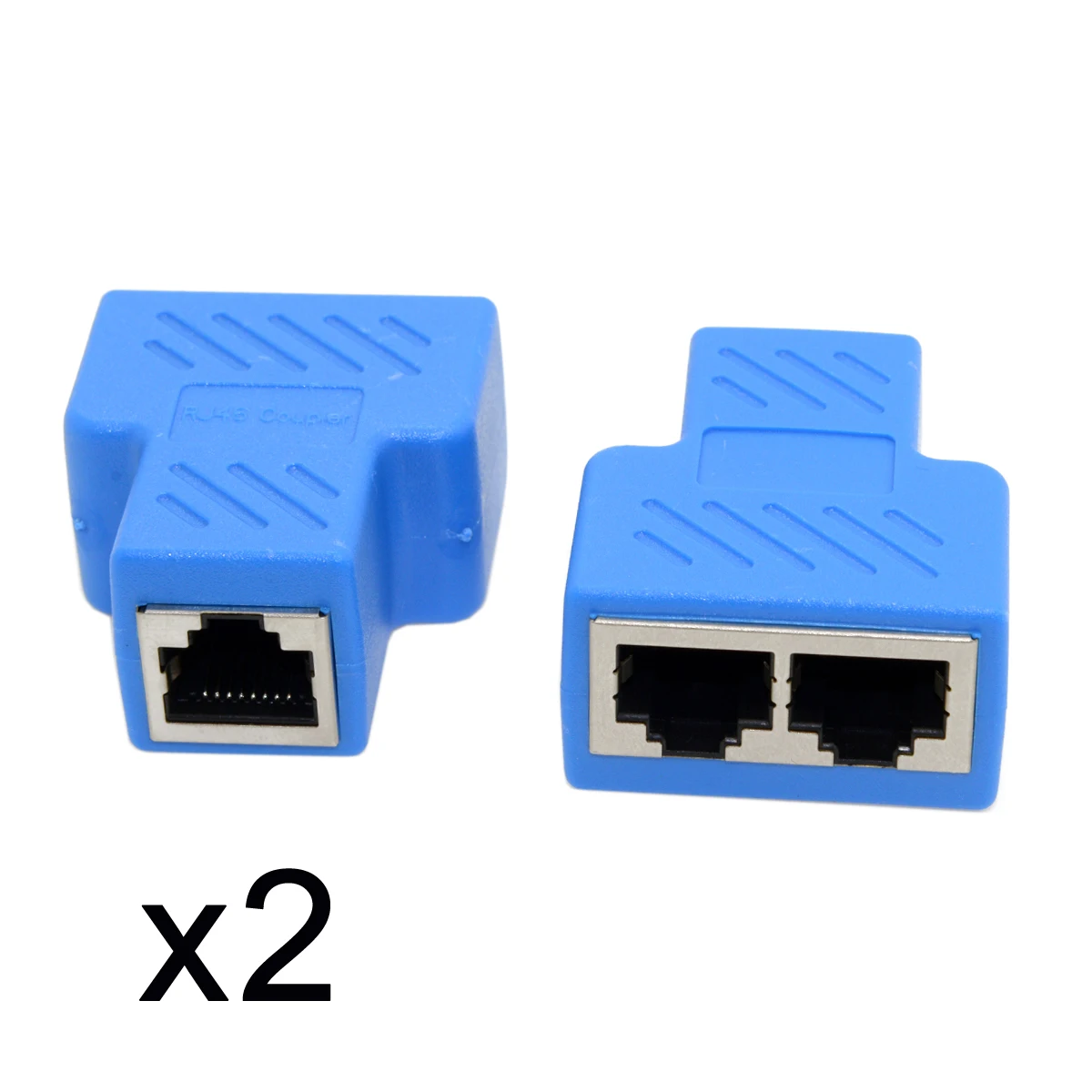 2pcs STP UTP Cat6 RJ45 8P8C Plug To Dual RJ45 Splitter Network Ethernet Switcher Adapter