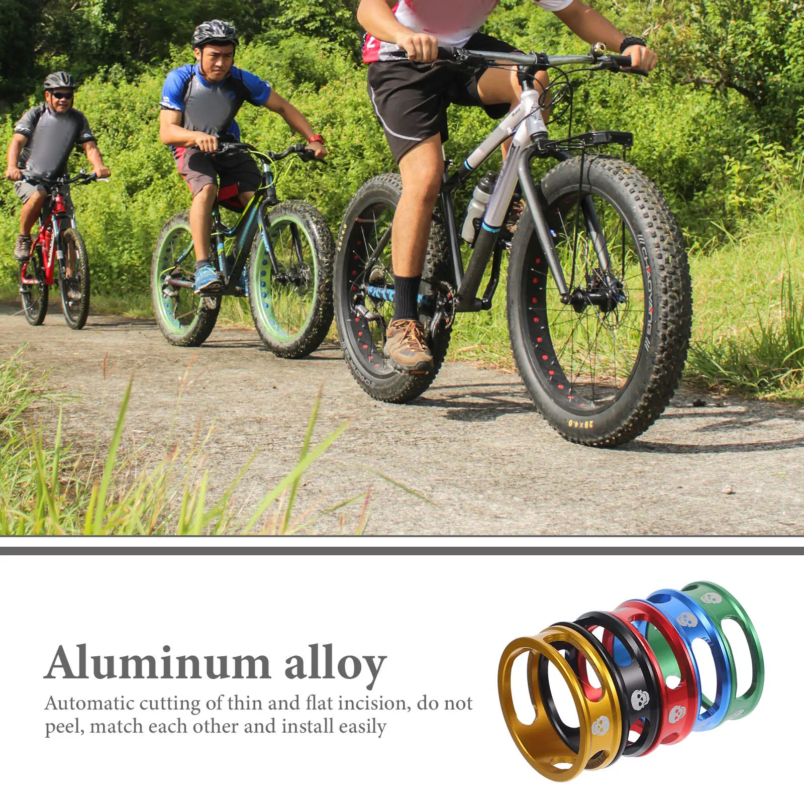 

5pcs 28.6Mm Bicycle Washers Aluminum Alloy Spacers For Road Bike Fork Parts Handlebar Gasket Fine Adjusting Spacer Riding