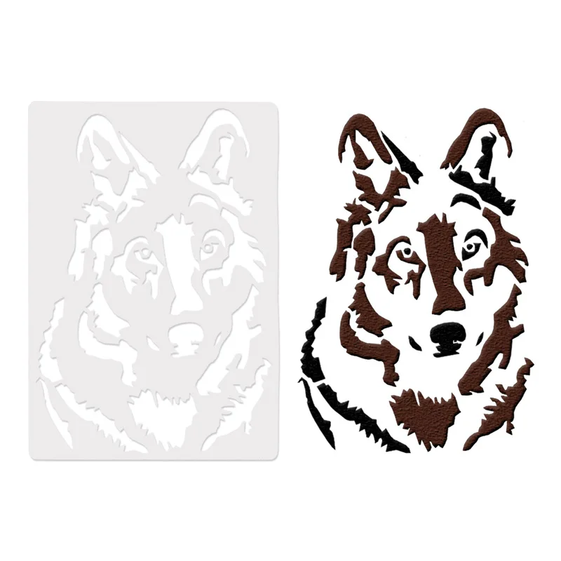 18*26Cm Wolf Diy Gelaagdheid Stencils Voor Plakboek/Fotoalbum Schilderij Plakboek Kleuren Embossing Album Decoratieve Sjabloon