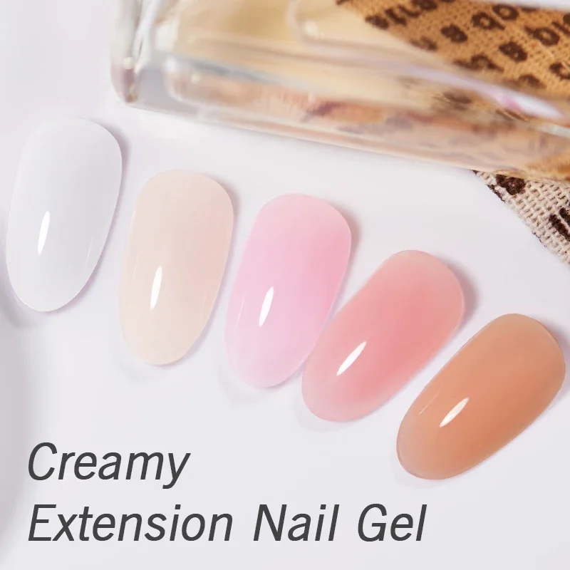 BOZLIN 100G Clear Builder Gel Esmalte de uñas para extensión de uñas Gel autonivelante Jelly rosa pálido Construir Gel acrílico UV DIY