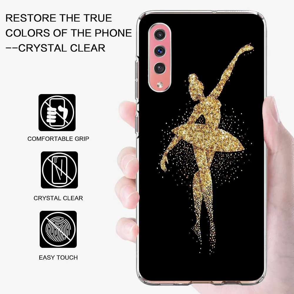 Ballet Dance Girl Case for Samsung Galaxy A8 A9 A20e A40 A6 A50 A50s A7 A30s A03s A04s A70 A70s A10 TPU Transparent Phone Cover