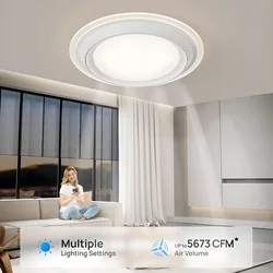 New Style Bladeless Fan Ceiling Lamp Modern Living Room Dining LED Ceiling Fan Light With Spot Light Remote Control Iron Lustres