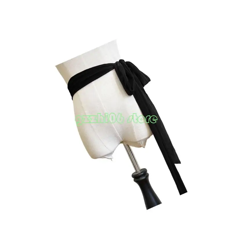 حزام خصر مخملي رفيع T5UF، حزام بطول قابل للتعديل للنساء والرجال، سهل الاقتران بأنماط متعددة #5