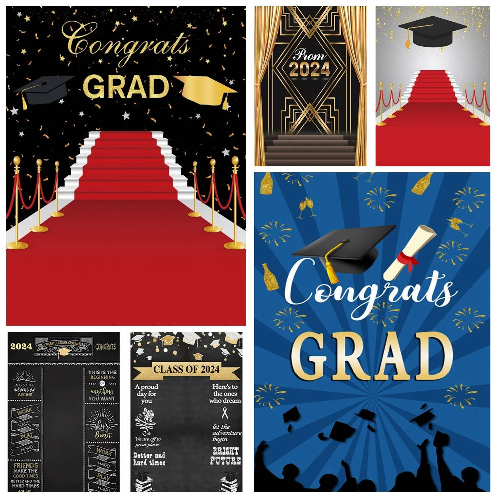 

2024 Photography Class Graduation Background Graduation Party Background Flash Balloon Boys and Girls Photography Decoration