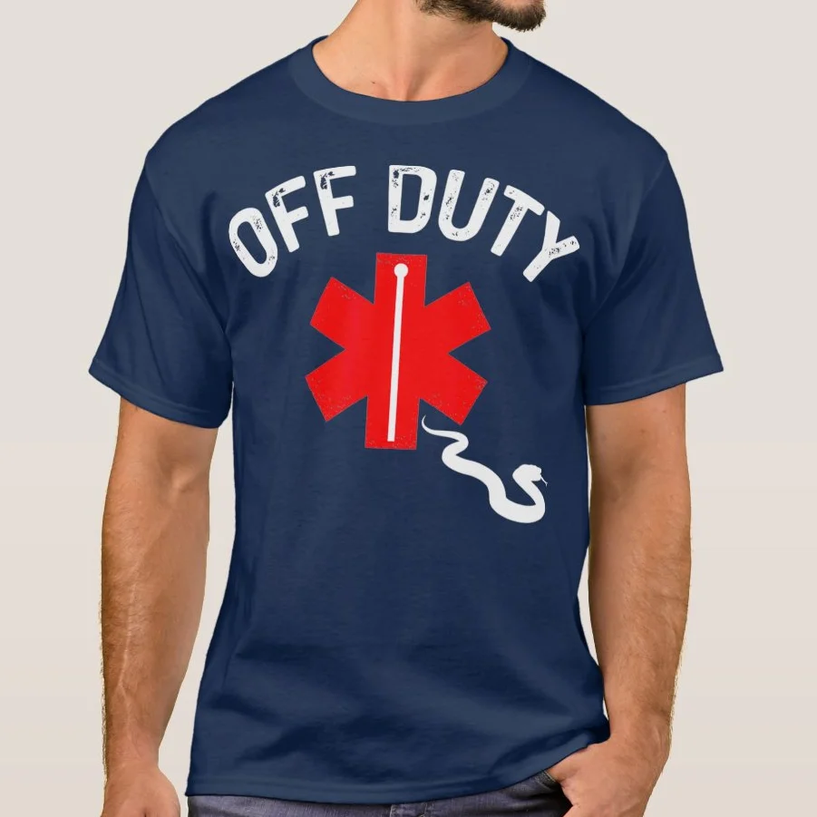 Star of Life Off Duty Snake Funny Nurse EMS Medical Paramedic T Shirt. Short Sleeve 100% Cotton Casual T-shirts Loose Top S-3XL