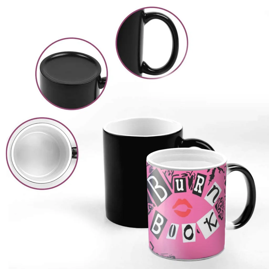 Tasses à café et mug en céramique, une pièce, changement de document créatif, tasse à thé, lait, standard, cadeaux fantaisie, Burn-Ple- Mean Girls