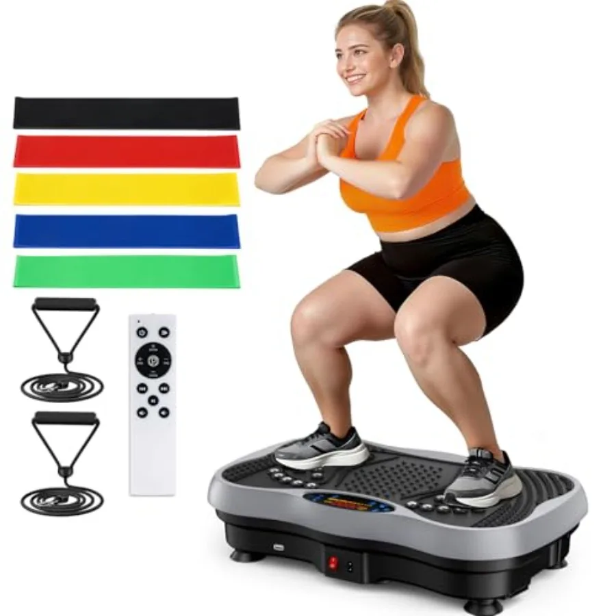 Vibration Plate Exercise Machine for home gym use ABS plastic body in black 130 intensity levels for full-body workout lymphati
