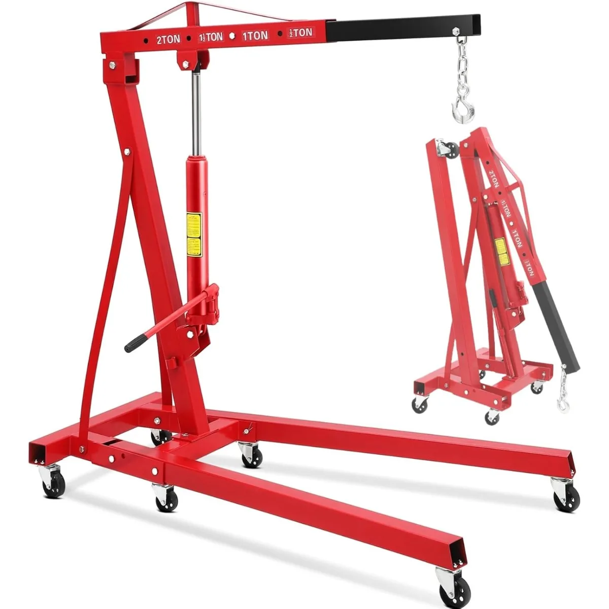 Telescoping Hydraulic Engine Hoist Folding Shop Crane