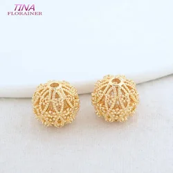 11.5MM 14K Gold Color Brass Round Beads Spacer Beads Bracelet High Quality Diy Jewelry Accessories