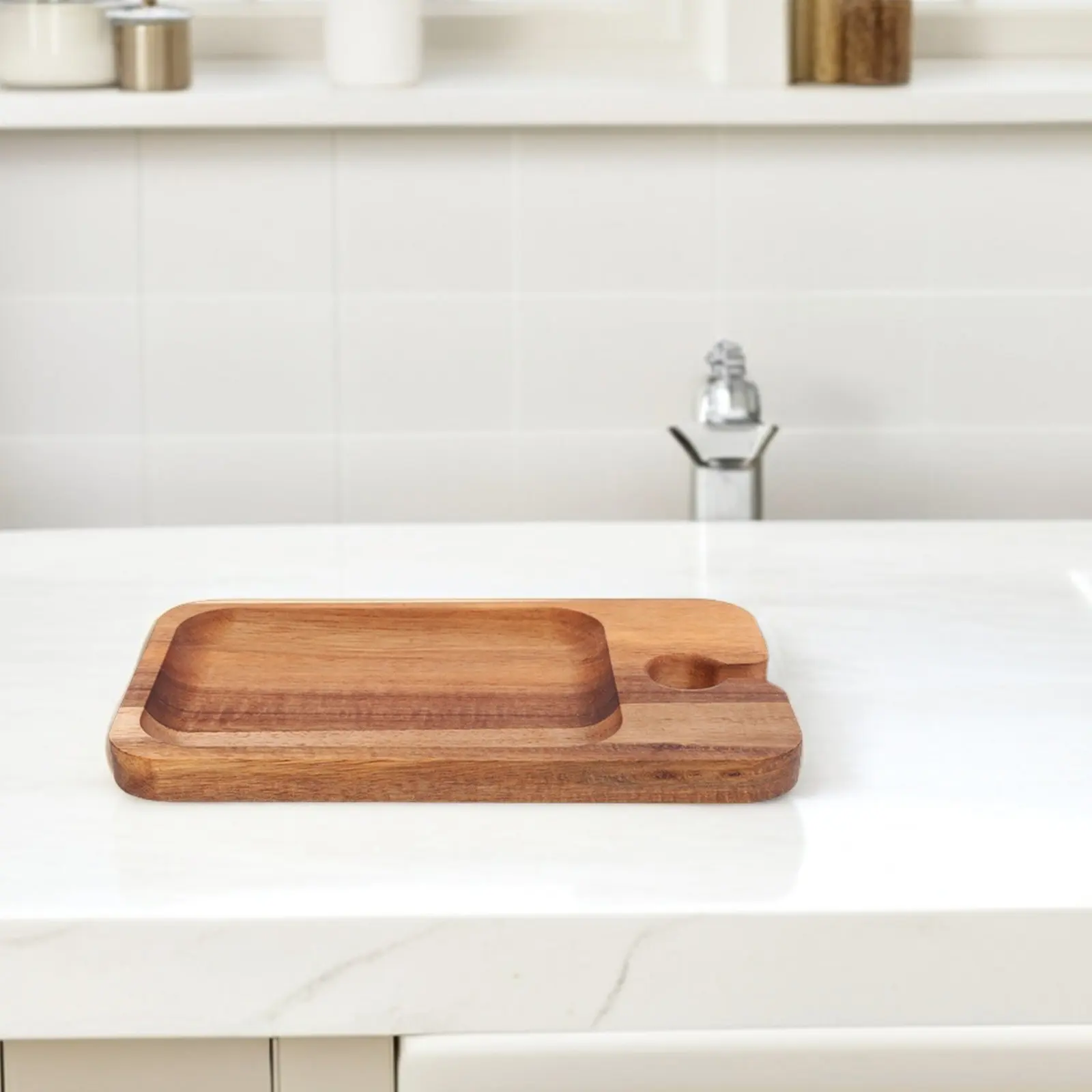 Wooden Tray Wine Glass Holder Appetizer Board Portable Picnic Serving Plate Cheese Board for Party Wedding Baby Shower Kitchen