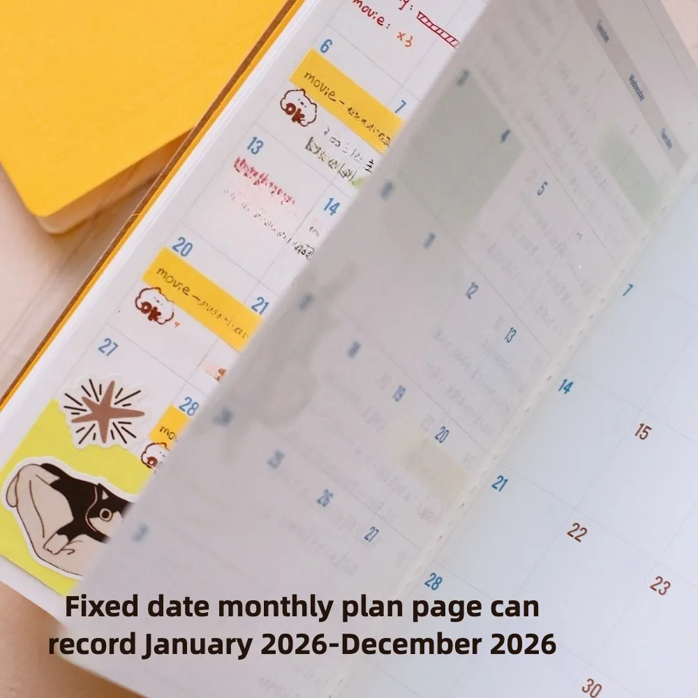 Calendario annuale 2026 Piano Programma Viaggiatore Notebook Planner Pagina interna per diario di viaggio sostitutivo del core del pianificatore