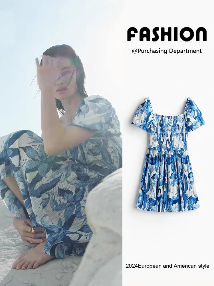 

New Summer Fashion Women's Dress Slimming Short Sleeve Pleated Top Bodycon Gown Elegance Style Women's Clothing