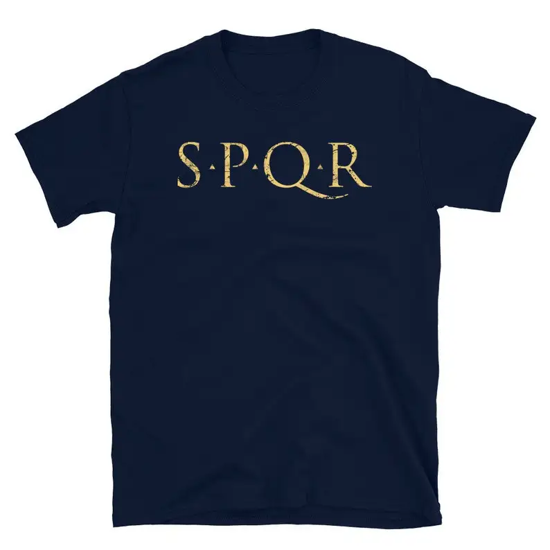 

Spqr Roman Empire T-Shirt Rome Symbol Casual O-Neck Short Sleeve Men's Tees Regular Fit Men Women T Shirt