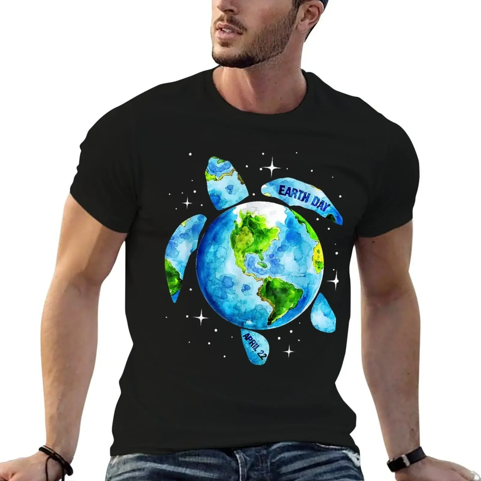 

World Oceans Day, Earth day, Healthy planet T-Shirt quick-drying customs design your own men clothing