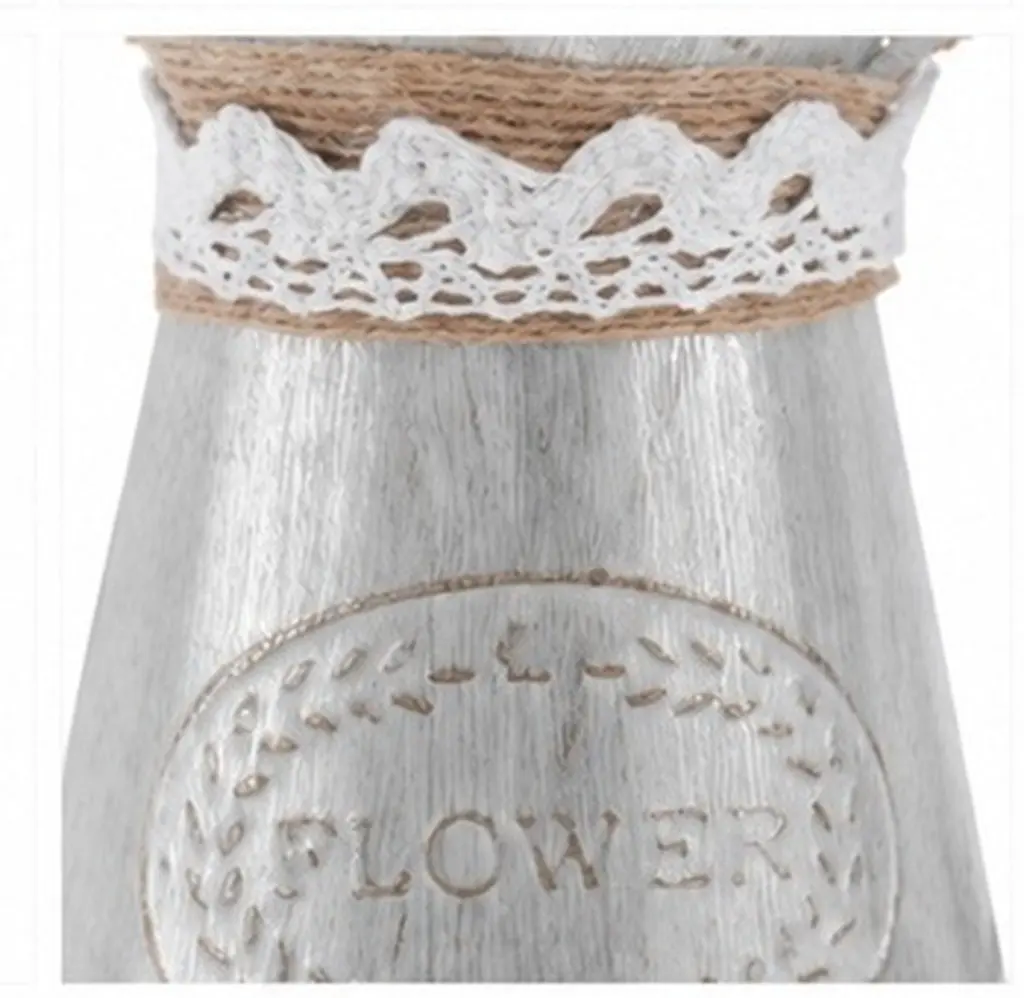 1Pcs Light Grey Retro Iron Art Flower Bucket Old Treatment Iron Sheet Vase Vintage Decorative Flower Arrangement Ware for Home