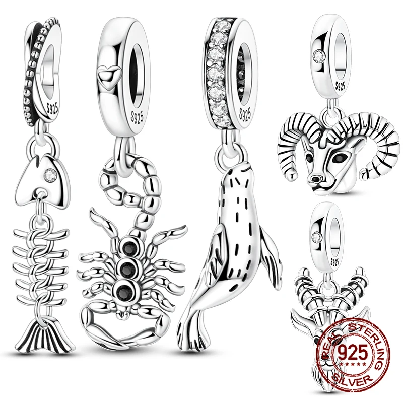 

Подвески из серебра 925 пробы серии «Животные»: тюлень, овчарка, рыбья кость. Подходят для браслетов. Милые ювелирные украшения, подарок.