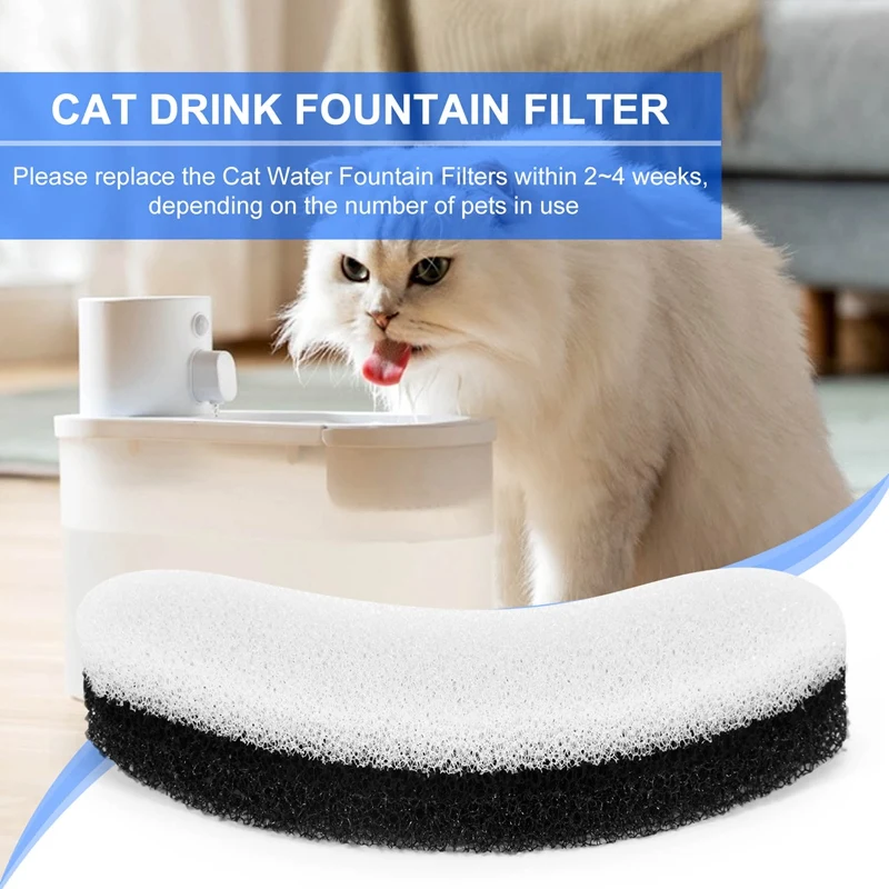 8 Stuks Huisdier Fontein Filters Kat Fontein Spons Filter Vervanging Voor WF050 Kat Fontein-A22G
