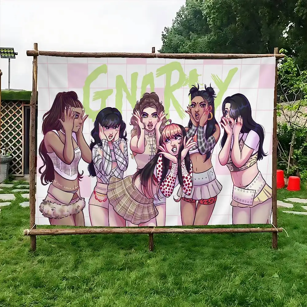 KPOP-KATSEYE Singer Retro Flags Multiple Choice Living Studio Booth Interior Decoration Banner