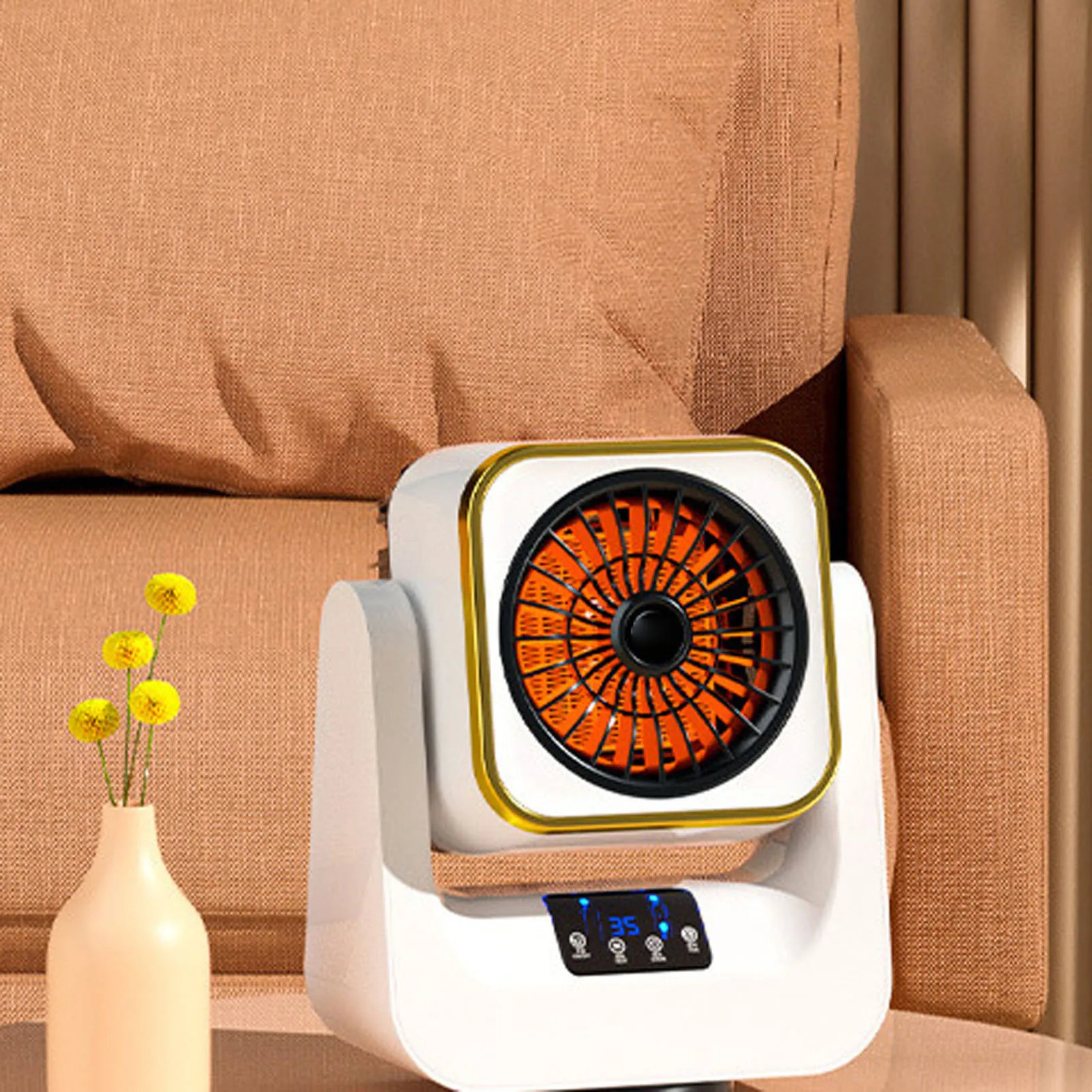 

Обогреватель, настольный небольшой электрический обогреватель, холодный, теплый, двойного назначения с дистанционным управлением для домашнего офиса, общежития, 1000 Вт