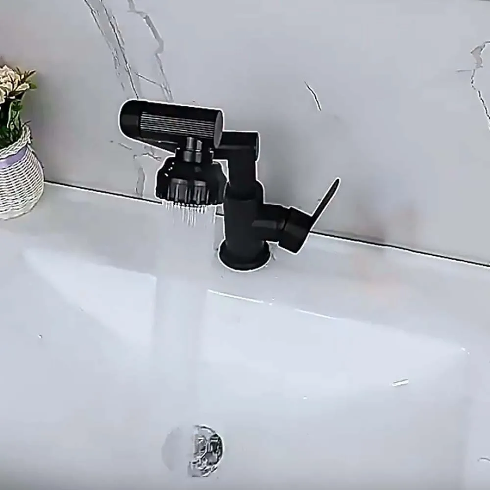 Universal Robotic Arm Faucet Adjustable Flexible Dual Mode Faucet Plastic Metallic Color 360°Rotating Bibcock