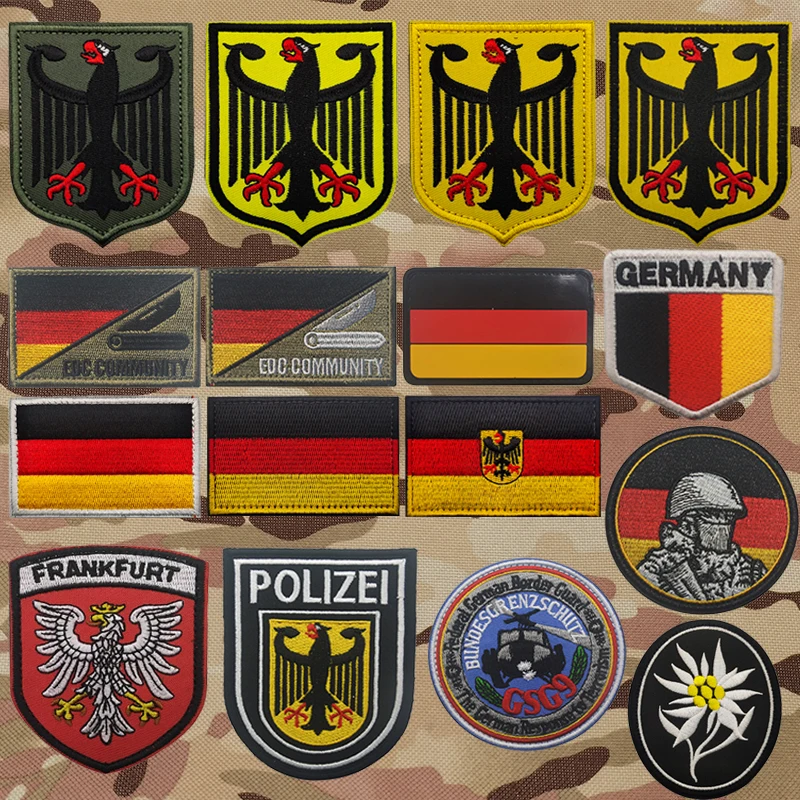 Republic of Germany Patch Germany Eagle Shield Applique Emblem Stickers On Clothing With Hook And Loop