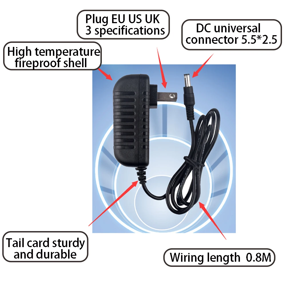 Alimentation LED universelle avec interface DC, pilote 12V, 24V, prise standard EU, US, UK, TransDevices d'éclairage, 12W, 36W, 48W, 60W, 72W, 120W